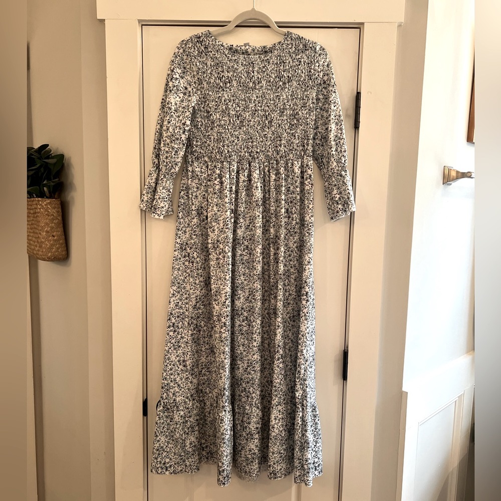 Smocked floral maxi dress